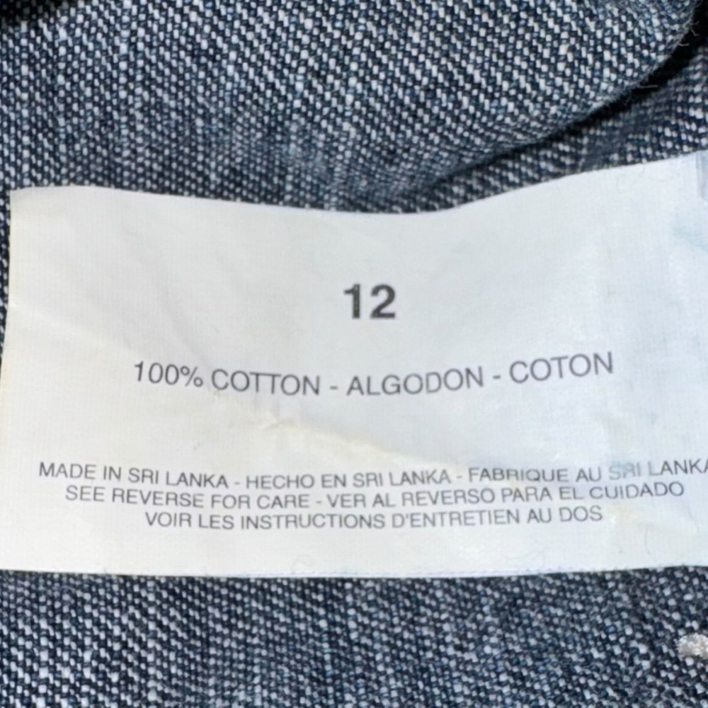 Y2K Gloria Vanderbilt Denim Skirt Size 12 Blue Button Front Raw Hem VTG - Picture 5 of 7